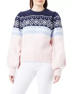 Swetry damskie - Sookie Damski sweter z dzianiny 12419408-SO01, granatowy różowy, XL/XXL, Marine Rosa, XL-XXL - miniaturka - grafika 1