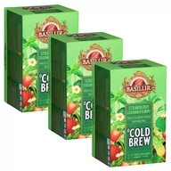 Herbata - BASILUR Cold Brew - Owocowa herbata bezkofeinowa z aromatem truskawki, ogórka i mięty, herbata na zimno w saszetkach 20 x 2 g x3 - miniaturka - grafika 1