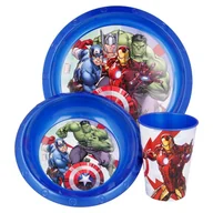 Zestawy naczyń dla dzieci - Zestaw naczyń śniadaniowych AVENGERS MARVEL do mikrofali - talerz, miska, kubek - miniaturka - grafika 1
