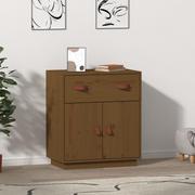 Szafki do salonu - Lumarko Szafka, miodowy brąz, 65,5x40x75 cm, lite drewno sosnowe - miniaturka - grafika 1