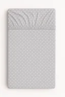Prześcieradła dla dzieci - Prześcieradło bawełniane z gumką do łóżeczka 120x60 cm - groszki na szarym - miniaturka - grafika 1