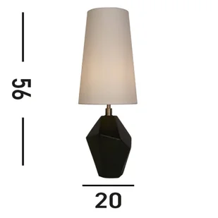 Searchlight Lampa stołowa Apex biały/czarny Wysokość 55,5 cm tkanina/żywica - Lampy stojące - miniaturka - grafika 1