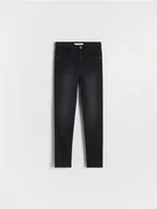 Spodnie i spodenki dla dziewczynek - Reserved - Jeansy slim super high waist - czarny - miniaturka - grafika 1