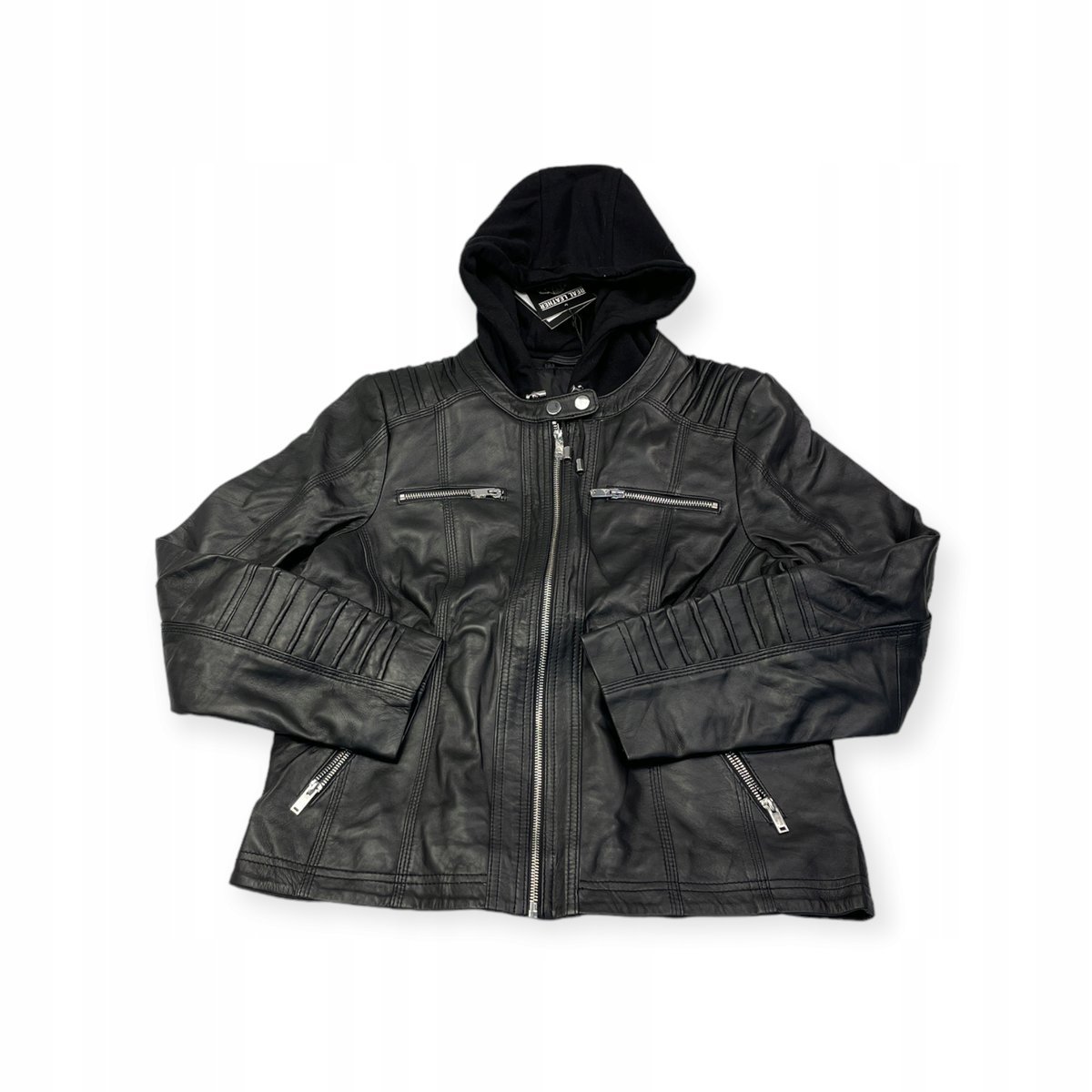 Skórzana kurtka damska z kapturem Real Leather L