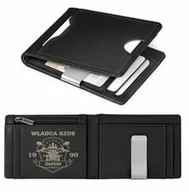 Portfele - Smart portfel skórzany z grawerem w kolorze czarnym dla motocyklisty na urodziny - miniaturka - grafika 1