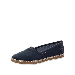 Espadryle damskie - Rieker Damskie płaskie espadryle M2278, niebieski 14, 42 EU - grafika 1