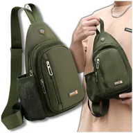 Torebki damskie - Plecak sportowy torba męska na ramię lekka saszetka wodoodporna zielona - miniaturka - grafika 1