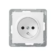 Gniazdka elektryczne - LEDart pojedyncze z uziemieniem, bez ramki - Ospel Impresja GP-1YZ/m/00, kolor biały, 16A/250V - miniaturka - grafika 1