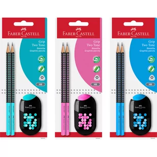 Faber-Castell Temperówka plastikowa z gumką + ołówki - Cupcakes / Squares / Monster 183560 - Temperówki - miniaturka - grafika 1