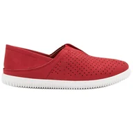 Slip on damskie - Super Mode Wygodne Trampki Slip On czerwone - ButyModne - miniaturka - grafika 1