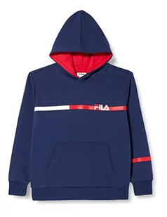 FILA Chłopięca bluza z kapturem SENDANA Block Stripe, Medieval Blue-True Red, 170/176, Medieval Blue-true Red, 170-176 - Bluzy dla chłopców - miniaturka - grafika 1