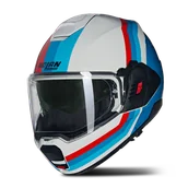 Kaski motocyklowe - Kask Szczękowy Nolan N120-1 Złamany Biały/Niebieski/CzerwonyL - miniaturka - grafika 1