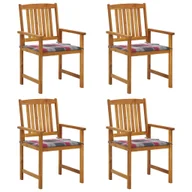 Fotele i krzesła ogrodowe - vidaXL Krzesła reżyserskie z poduszkami, 4 szt., lite drewno akacjowe! 3061194 - miniaturka - grafika 1