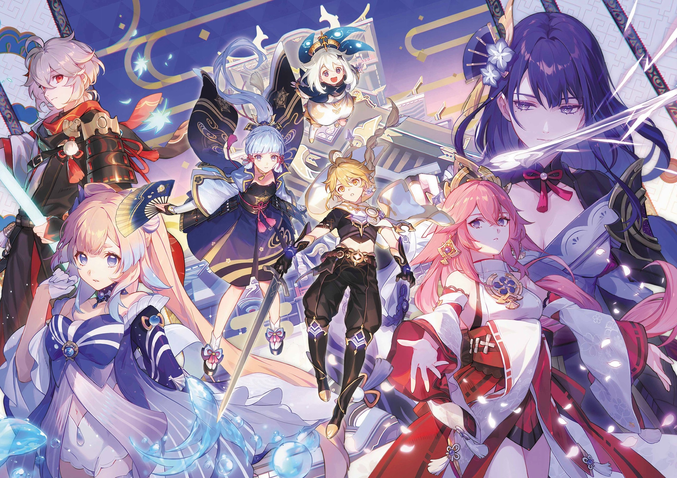 Plakat A1 Genshin Impact Anime Gra Aether Ayaka