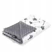 Koce i narzuty dla dzieci - LA MILLOU LEKKI KOCYK MINKY- L - BOHO ROYAL ARROWS GREY - miniaturka - grafika 1