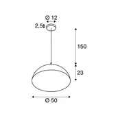 Lampy sufitowe - SLV Lampa wisząca Forchini, możliwość ściemniania, czarny, salon / jadalnia, tworzywo sztuczne, nowoczesny - miniaturka - grafika 1