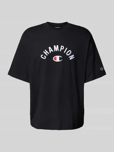 T-shirt o kroju relaxed fit z wyhaftowanym logo - Koszulki męskie - miniaturka - grafika 1