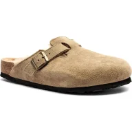 Kapcie męskie - Birkenstock Skórzane mule Boston Shearling LEVE z dodatkiem wełny - miniaturka - grafika 1