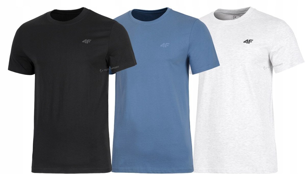 4F ZESTAW 3szt. 3-PAK MÄSKA KOSZULKA T-SHIRT 100% BAWEĹNA / rozm XXXL 3XL