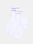 Skarpetki dla dzieci - Sinsay - Bawełniane skarpetki 3 pack - biały - miniaturka - grafika 1