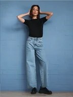 Swetry damskie - Sinsay - Sweter z krótkim rękawem - czarny - miniaturka - grafika 1