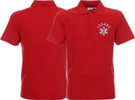 Odzież robocza - Promostars LPP - Koszulka Polo ratownicza czerwona męska odblaskowa - nadruk przód - miniaturka - grafika 1