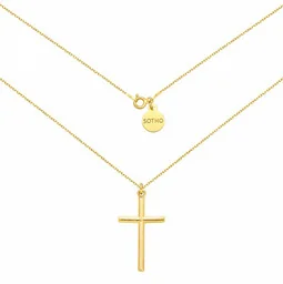 Złoty naszyjnik z krzyżem - Biżuteria religijna - miniaturka - grafika 1