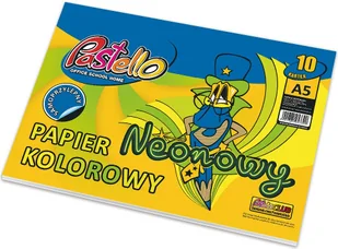 Papier kolorowy neonowy samoprzylepny A5 10 kartek Pastello - Szkolne artykuły papiernicze - miniaturka - grafika 1