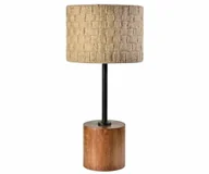 Lampy stojące - Wood old Lampa stołowa z jutowym abażurem, 1 - miniaturka - grafika 1