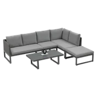 Meble ogrodowe - Zestaw Mebli Ogrodowych Wypoczynkowych Technorattan DAVOS Narożnik Stolik - miniaturka - grafika 1