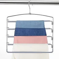 Skarpetki dla dzieci - Wieszaki na spodnie, oszczędność miejsca, 3-pak, antypoślizgowe, 5 warstw, wielofunkcyjny stojak na spodnie, ze stali nierdzewnej, huśtawka, oszczędzający miejsce, wieszak na spodnie, dżinsy, - miniaturka - grafika 1