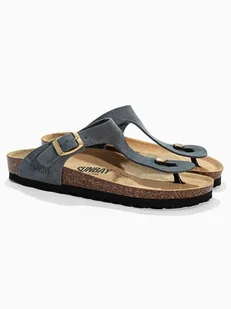 Sunbay Skórzane japonki "Camelia" w kolorze szarym - Klapki i japonki damskie - miniaturka - grafika 1