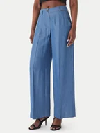 Spodnie damskie - Fracomina Spodnie palazzo FS26SV3005D46901 Niebieski Wide Leg - miniaturka - grafika 1