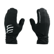 Rękawiczki sportowe męskie - COMPRESSPORT Wodoodporne rękawice biegowe HURRICANE WATERPROOF MITTENS black - miniaturka - grafika 1