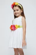 Sukienki i spódniczki dla dziewczynek - Mayoral sukienka dziecięca kolor biały mini rozkloszowana - miniaturka - grafika 1