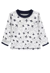 Chłopięca bluzka z długim rękawem, biały, granatowy, Kanz - Bluzki damskie - miniaturka - grafika 1