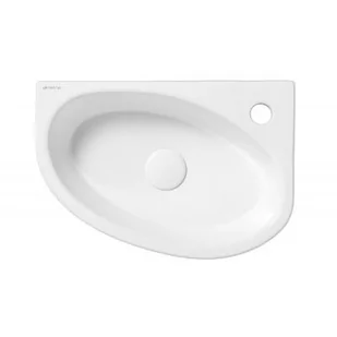 Uptrend Avo umywalka 42x29 cm ścienna narożna biały połysk TR4519 - Umywalki - miniaturka - grafika 1