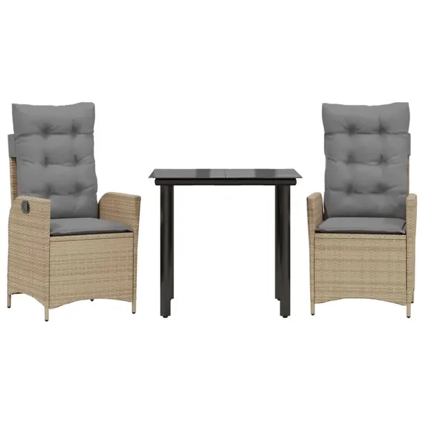 Zestaw Mebli Ogrodowych Rattan PE: Stół 80x80x74 cm, Krzesła 57x86x83 cm