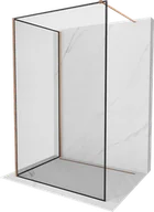 Ścianki i drzwi prysznicowe - Mexen Kioto ścianka prysznicowa Walk-in 120 x 70 cm, czarny wzór, miedź szczotkowana - 800-120-212-65-70-070 - miniaturka - grafika 1