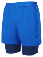 Spodnie sportowe męskie - RONHILL Spodenki do biegania męskie TECH 5" TWIN SHORT seafaring/dark navy - miniaturka - grafika 1
