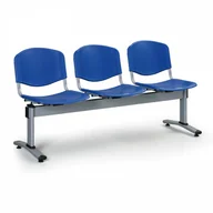 Inne meble biurowe - B2B Partner Ławka do poczekalni plastikowa VERONA - 3 siedziska, niebieski 479067 - miniaturka - grafika 1