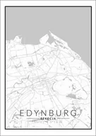 Plakaty - Edynburg mapa czarno biała - plakat 61x91,5 cm - miniaturka - grafika 1
