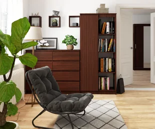 REGAŁ BIUROWY R 80 cm CLP 1 DRZWI 4 PÓŁKI WENGE - Regały biurowe - miniaturka - grafika 12