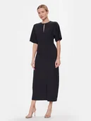 Sukienki - Tommy Hilfiger Sukienka koktajlowa Shiny Interlock C-Nk Ss WW0WW40732 Granatowy Regular Fit - miniaturka - grafika 1