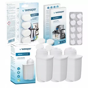 Zestaw Filtr Wody Do Ekspresu Wessper Aquaintense Siemens Bosch Tz80001 Tz80002, 3 Szt. + Tabletki Cleanoil + Tabletki Cleantab - Akcesoria i części do ekspresów do kawy - miniaturka - grafika 1