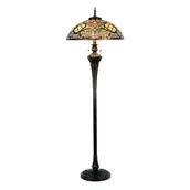 Lampy stojące - Clayre & Eef Rosaly lampa stojąca w stylu Tiffany - miniaturka - grafika 1
