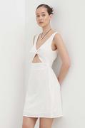 Sukienki - Billabong sukienka bawełniana kolor biały mini dopasowana - miniaturka - grafika 1