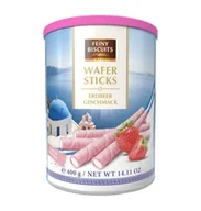 Inne słodycze - Feine Biscuits Rurki Waflowe Truskawkowe 400 g - miniaturka - grafika 1