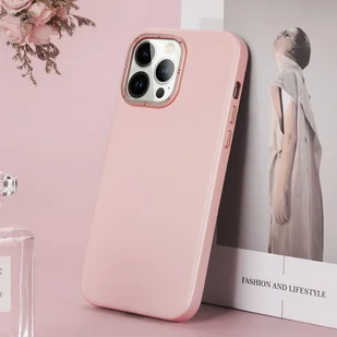 Dux Ducis Grit skórzane etui do iPhone 14 Pro elegancki pokrowiec ze sztucznej skóry (kompatybilne z MagSafe) różowy - Etui i futerały do telefonów - miniaturka - grafika 11