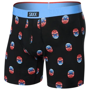 Bokserki Saxx Vibe Xtra Super Soft Boxer Brief Fly Rozmiar: L / Kolor: czarny/czerwony - Majtki męskie - miniaturka - grafika 1